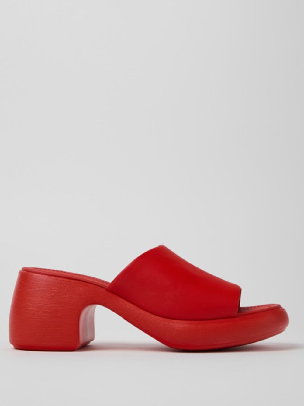 Camper Thelma Red Leather Platform Mule Sandals Size 38 US 7.5